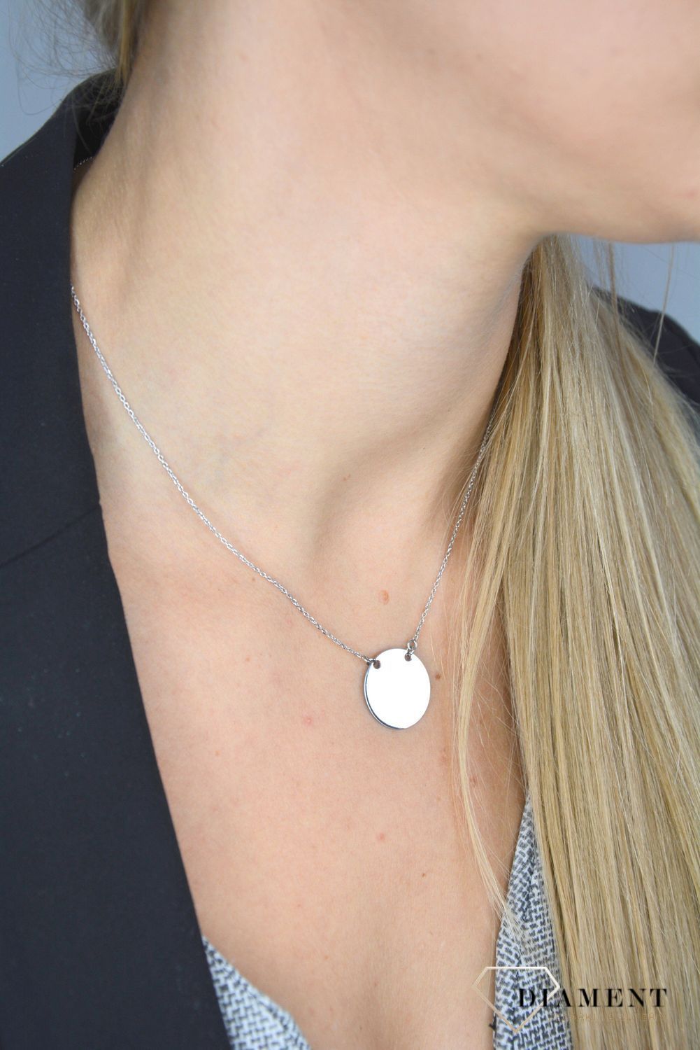 Srebrny naszyjnik C RM 060 gładkie koło..jpg